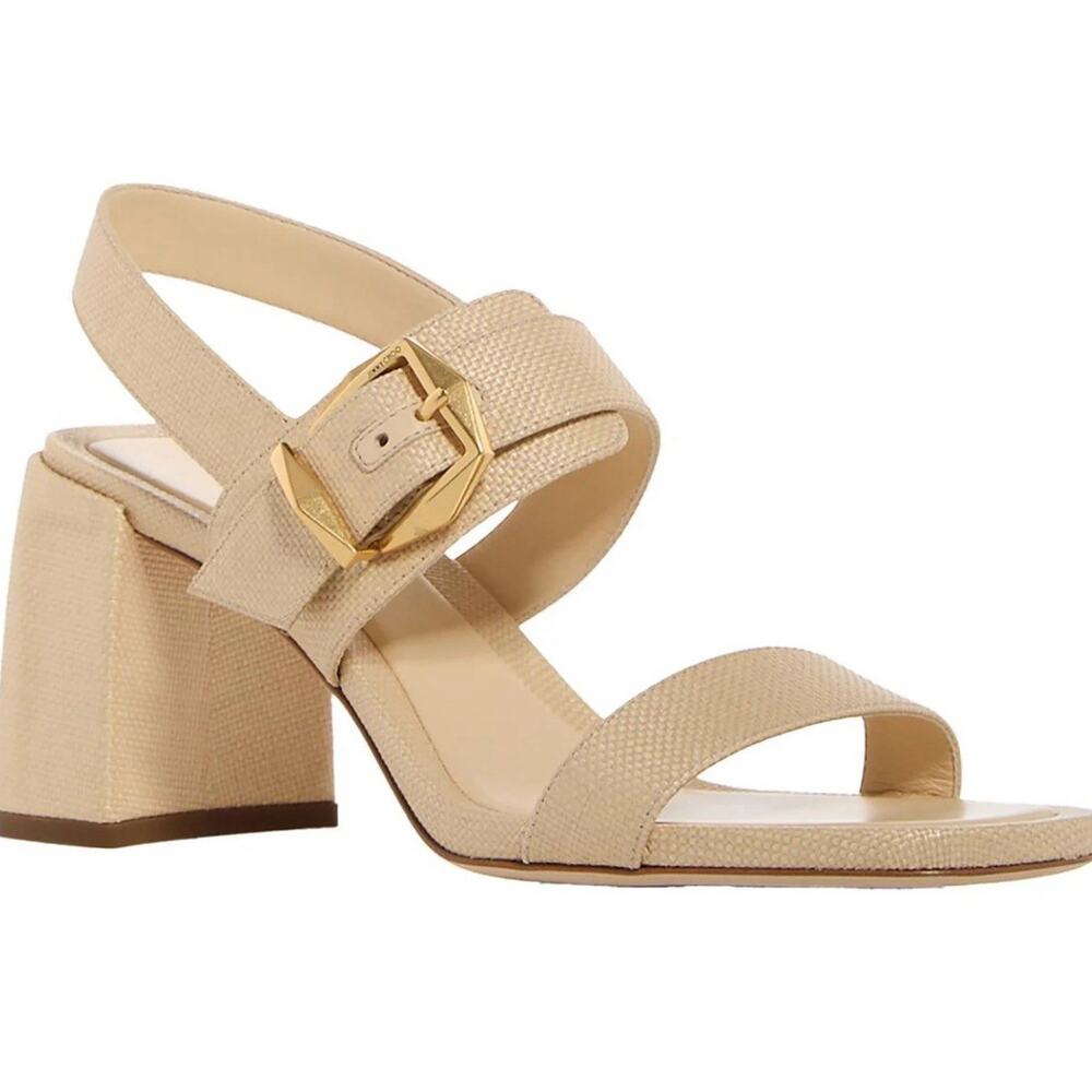 Jimmy Choo Hawke 70 Natural Gold EU 37 MSRP $895 !!
